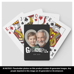 Jeu De Cartes Cadeau Photo Grand-père Établie