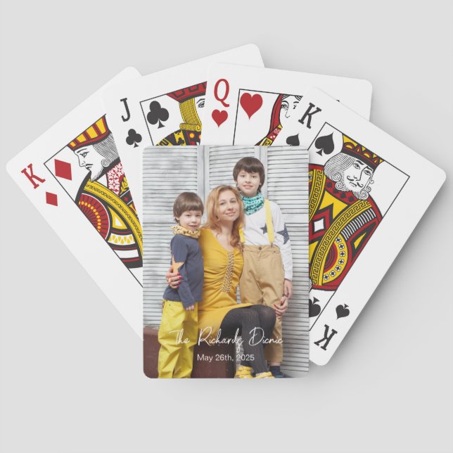 Jeu De Cartes Cadeaux Anniversaires, Photo personnalisée, Poker  (dos)