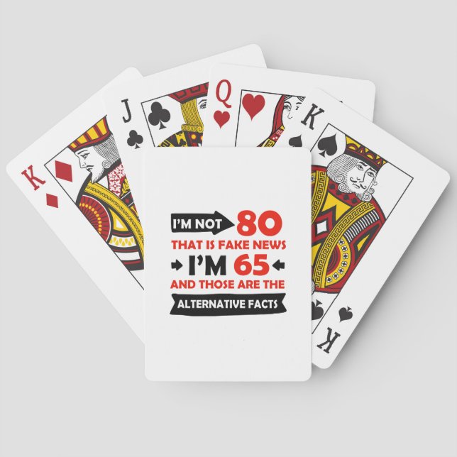 Jeu De Cartes Cadeaux d'anniversaire de 80e année (dos)