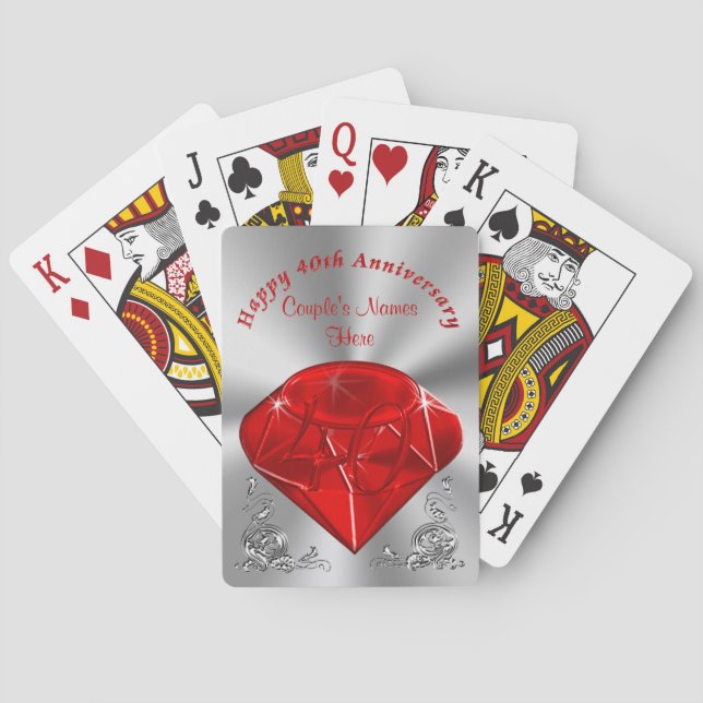 Jeu De Cartes Cadeaux du 40e anniversaire moins chers Cartes PER (dos)