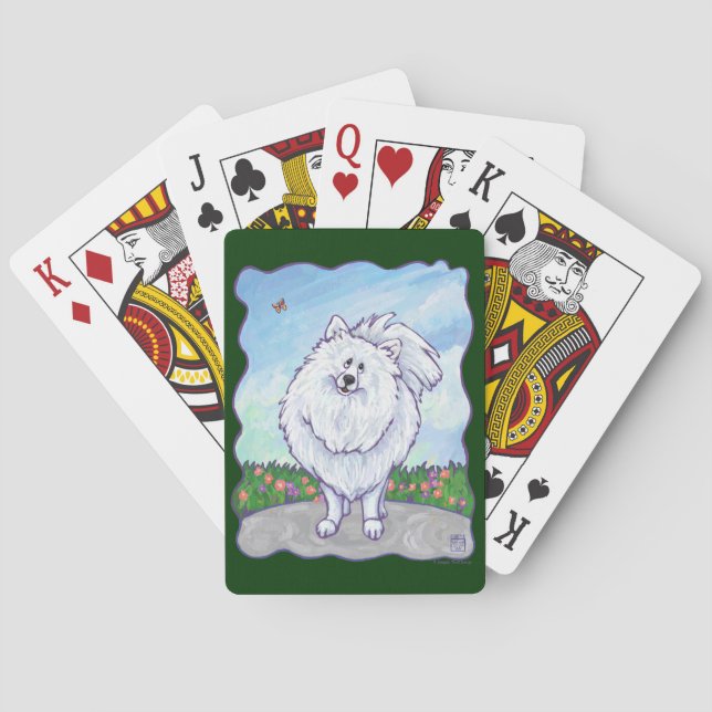 Jeu De Cartes Cadeaux et accessoires Poméraniens blancs (dos)