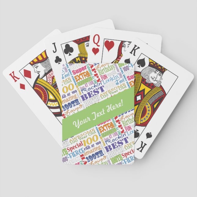 Jeu De Cartes Cadeaux Uniques Et Spéciaux 100e Fête Anniversaire (dos)