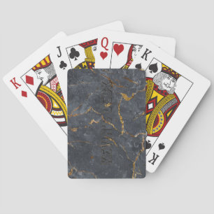 Jeu De Cartes Cadre de luxe en marbre noir et or simple