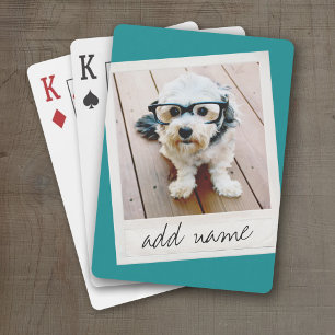 Jeu De Cartes Cadre photo rustique avec Instagram Carré et Turqu