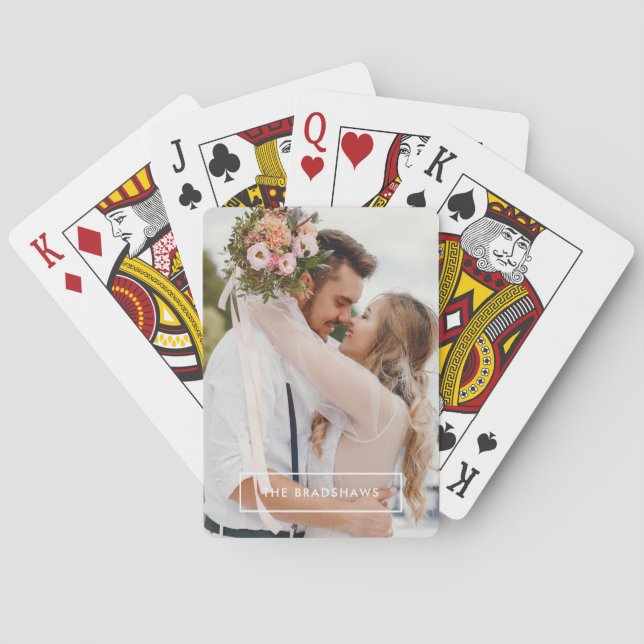 Jeu De Cartes Cadre simple et photo personnalisée (dos)