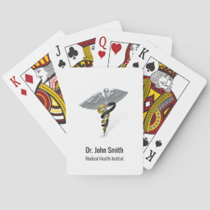 Jeu De Cartes Caducée argent médical noir or