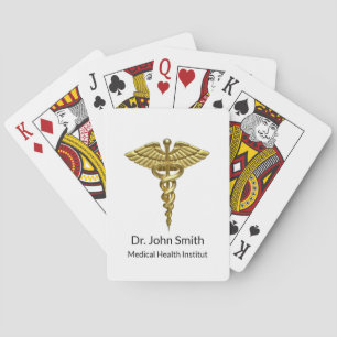 Jeu De Cartes Caducée en or Médicale professionnel