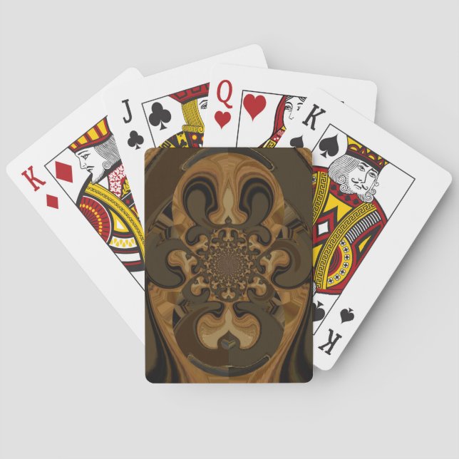 Jeu De Cartes Café Brown Flux Kaleidoscope Art Imprimer (dos)