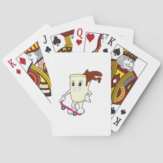 Jeu De Cartes Café en patinage avec skateboard (dos)