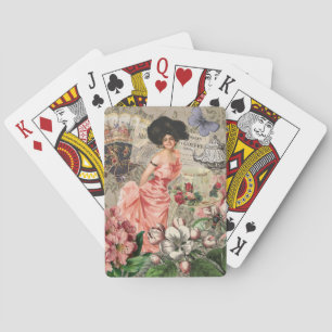 Jeu De Cartes Café Lady Victorian Femme Rose Classy