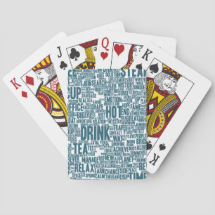 Jeu De Cartes Café Nuage de Mots Texte Motif Tasse Thé