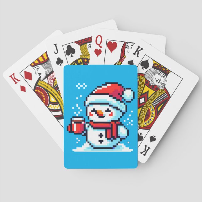 Jeu De Cartes Café Snowman - Cosy Pixel Art Design de Noël (dos)