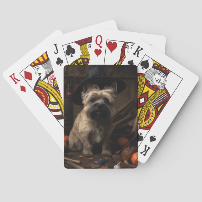 Jeu De Cartes Cairn Terrier Citrouilles Halloween effroi (dos)