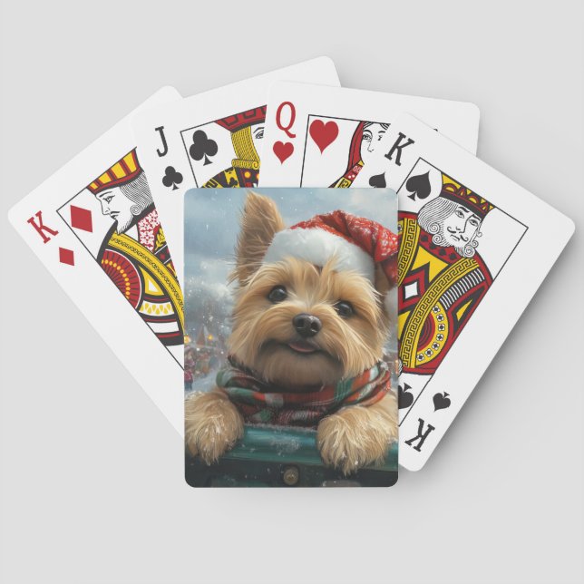 Jeu De Cartes Cairn Terrier Dog Roller Dessous de verre Noël (dos)