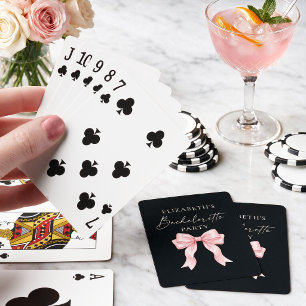 Jeu De Cartes Calligraphie Moderne Ruban Rose Enterrement de Vie