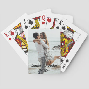 Jeu De Cartes calligraphie simple photo de mariage anniversaire