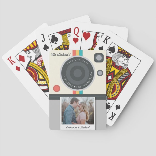 Jeu De Cartes Caméra instantanée Couple Date photo Emplacement u (dos)