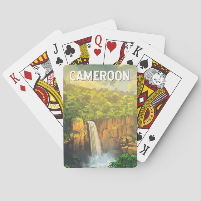 Jeu De Cartes Cameroun Illustration Voyage Art Vintage (dos)