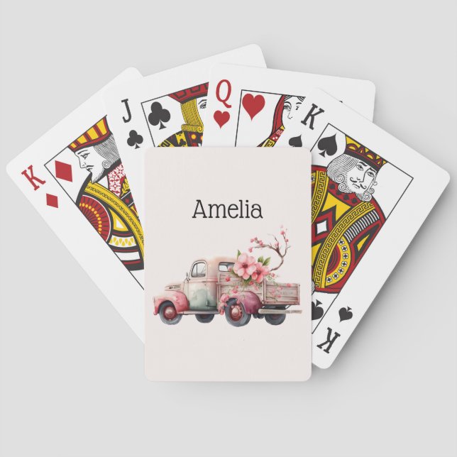 Jeu De Cartes Camion Vintage rose (dos)