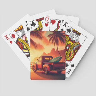 Jeu De Cartes camionnette vintage tropical/hawaïen surf