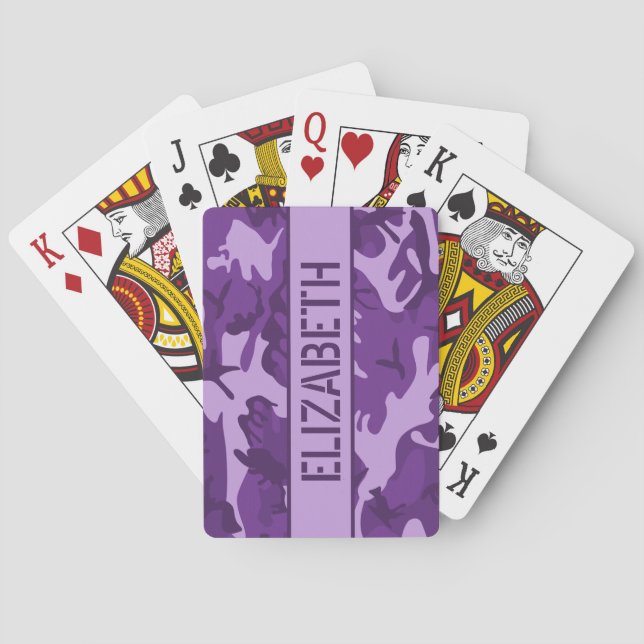 Jeu De Cartes Camo Personnalisé Violet (dos)