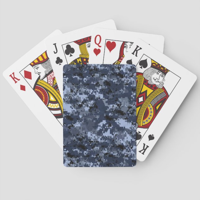 Jeu De Cartes Camouflage bleu militaire américain (dos)