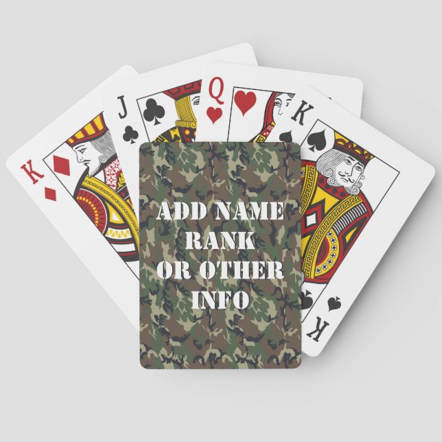 Jeu De Cartes Camouflage militaire des forêts de bois (dos)