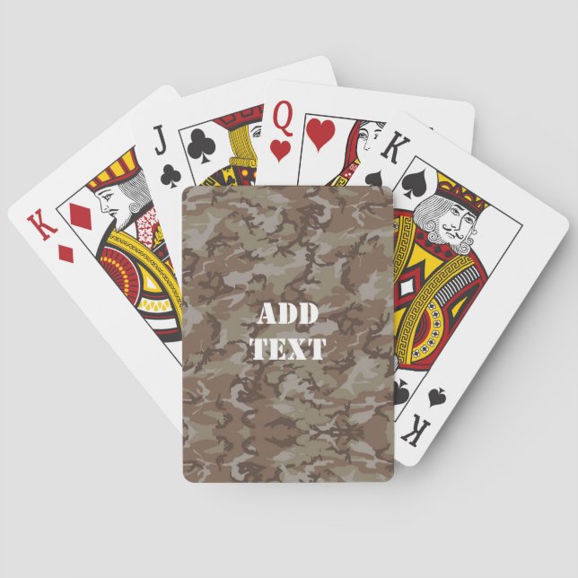 Jeu De Cartes Camouflage militaire du désert de Woodland (dos)