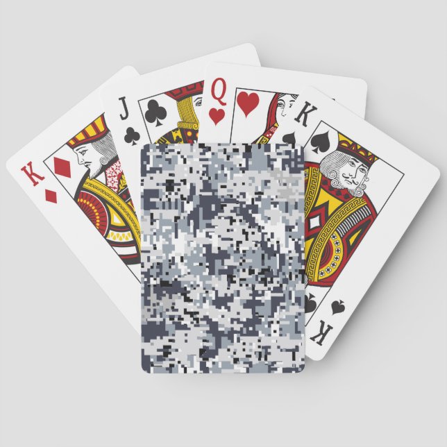 Jeu De Cartes Camouflage numérique gris argent à l'esprit urbain (dos)