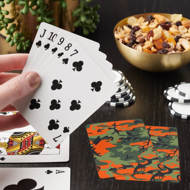Jeu De Cartes Camouflage orange et vert, Militaire, Armée (In Situ)