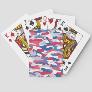 Jeu De Cartes Camouflage rouge blanc et bleu