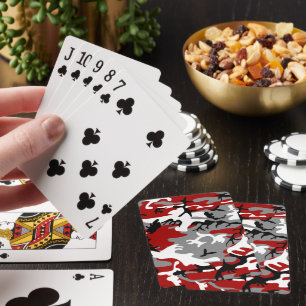 Jeu De Cartes Camouflage rouge et gris, Militaire, Armée