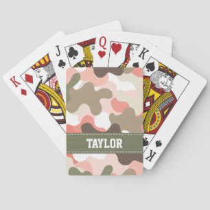 Jeu De Cartes Camouflage vert rose Bicycle® Cartes de jeu