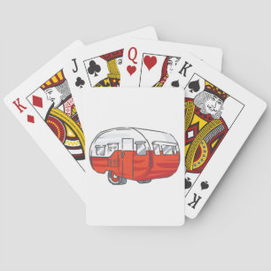 Jeu De Cartes Camper rouge vintage