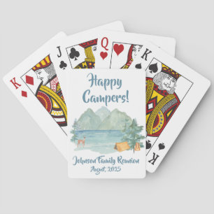 Jeu De Cartes Campeurs heureux Montagnes Rustiques Réunion de fa