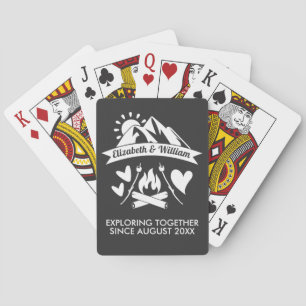 Jeu De Cartes Camping couple montagne de feu d'artifice exploran