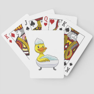 Jeu De Cartes Canard à la baignade avec baignoire et mousse