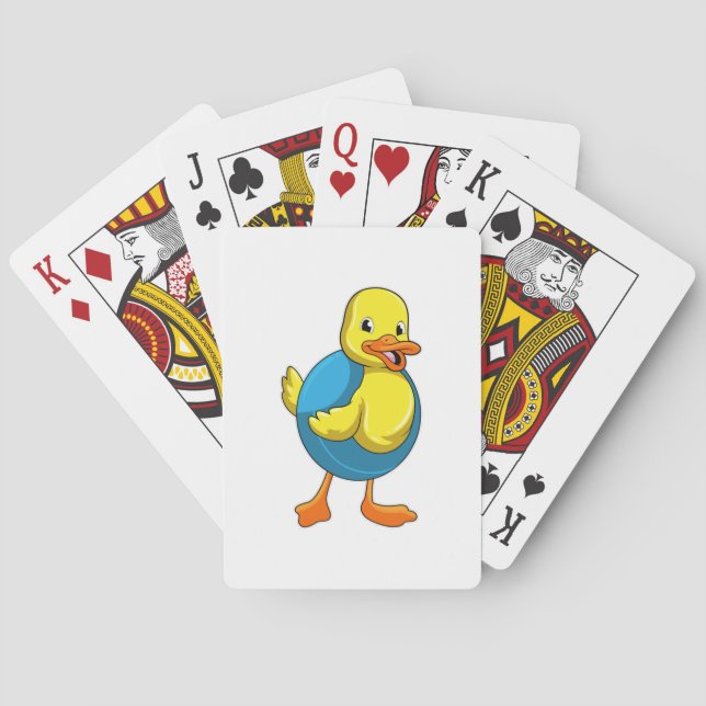Jeu De Cartes Canard à nager avec anneau de nage (dos)