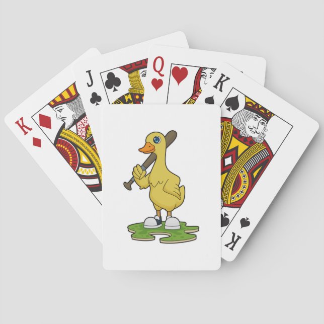 Jeu De Cartes Canard au baseball avec batte de baseball (dos)