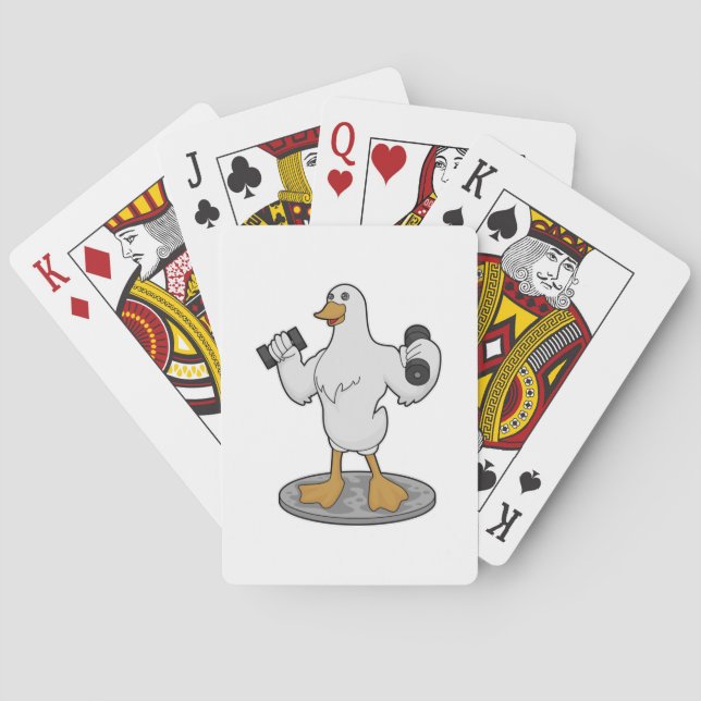 Jeu De Cartes Canard comme Bodybuilder avec des cloches (dos)