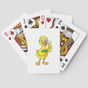 Jeu De Cartes Canard comme enseignant avec livre et lunettes