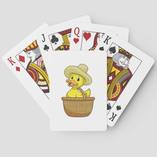 Jeu De Cartes Canard comme fermier avec panier (dos)