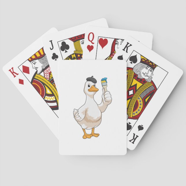 Jeu De Cartes Canard comme peintre avec pinceau (dos)
