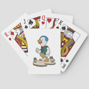 Jeu De Cartes Canard comme randonneur avec sac à dos