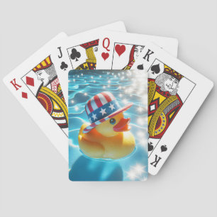 Jeu De Cartes Canard en caoutchouc jaune patriotique dans une pi