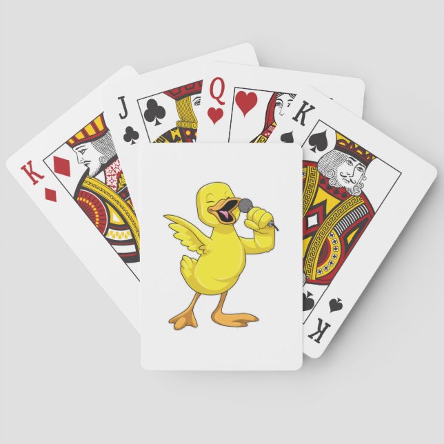 Jeu De Cartes Canard en chanteur avec microphone (dos)