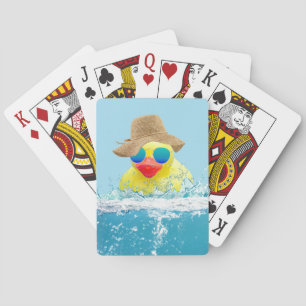 Jeu De Cartes Canard jaune avec lunettes de soleil dans l'eau