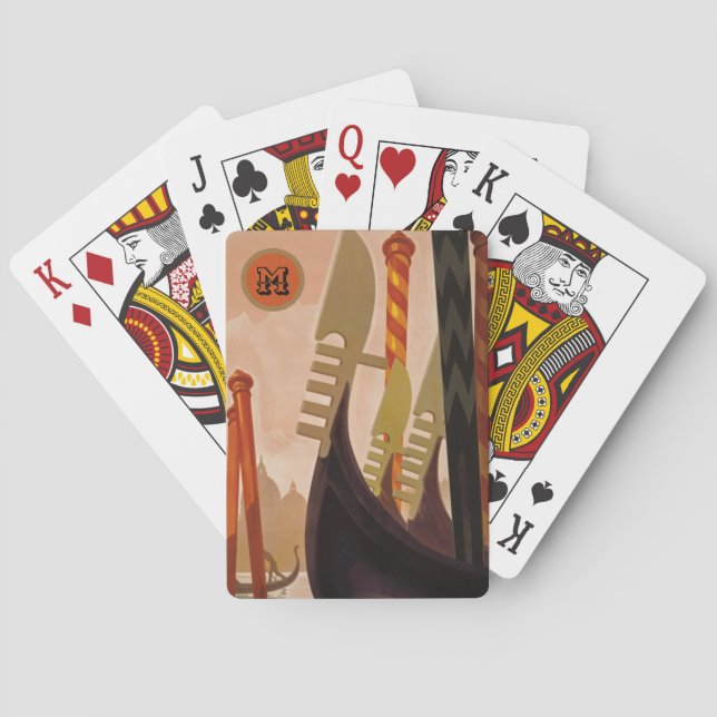 Jeu De Cartes Canaux Monogrammes de Venise Italie Cadeaux (dos)