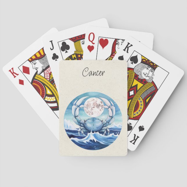 Jeu De Cartes Cancer Crabe Zodiaque Aquarelle (dos)