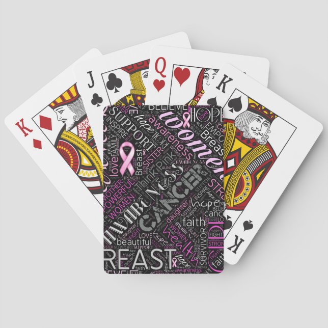 Jeu De Cartes Cancer du sein Sensibilisation Mot Cloud ID261 (dos)